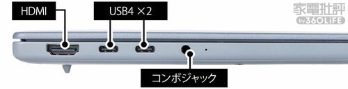 【接続性】必要なポートは備えるがUSB-Aは1口のみ 小型ノートPCおすすめ イメージ
