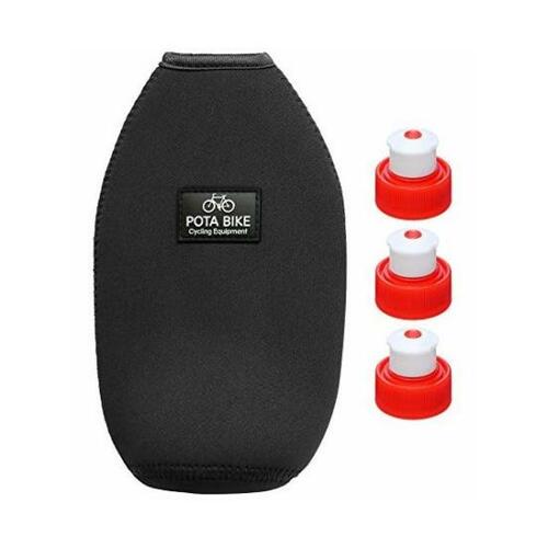 ロードバイク用ボトルおすすめ ポタバイク ペットボトルカバー 500mlボトル専用 TNI飲み口キャップ3個付き イメージ1