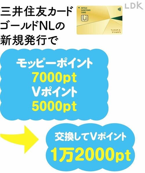 三井住友カードゴールドNL新規発行の場合 イメージ