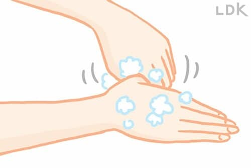 5:親指はねじってこすり洗い ハンドソープおすすめ イメージ