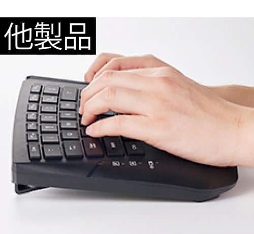 打ち心地：傾斜は比較的緩やかで違和感なく使いやすい エルゴノミクスキーボードおすすめ イメージ