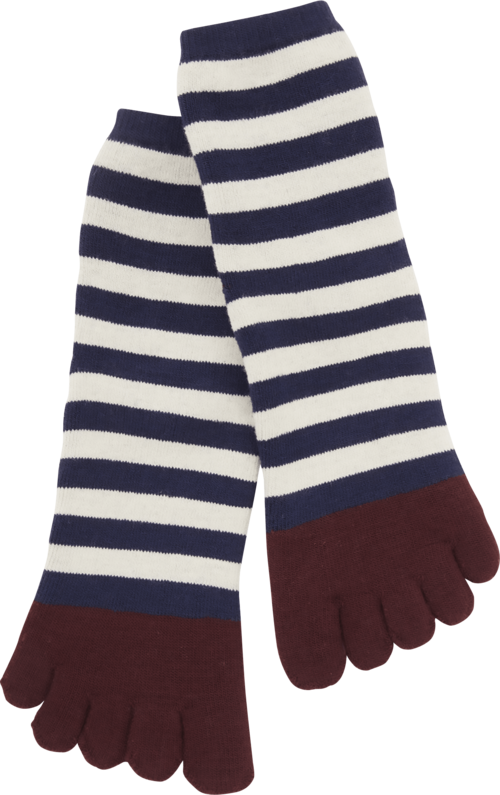  tutuanna「[まるで毛布！のような暖かさ]ボーダー5本指ソックス16cm丈」 イメージ