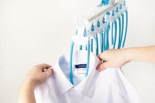 ハンガーひとつで洗濯物を干すのも 取りこむのも楽になる！ イメージ