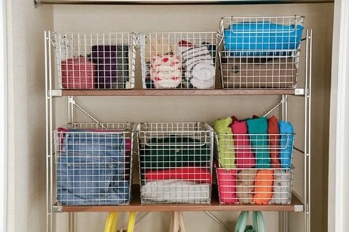 ワイヤーバスケットを並べるだけですっきりとした見える収納へ イメージ