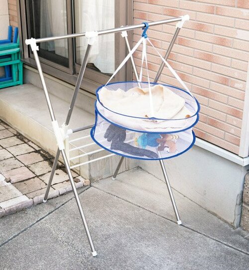 ヴィルシーナ:折りたたみ式物干しネット 2段