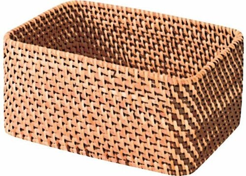 無印良品:重なるラタン 長方形 バスケット 大