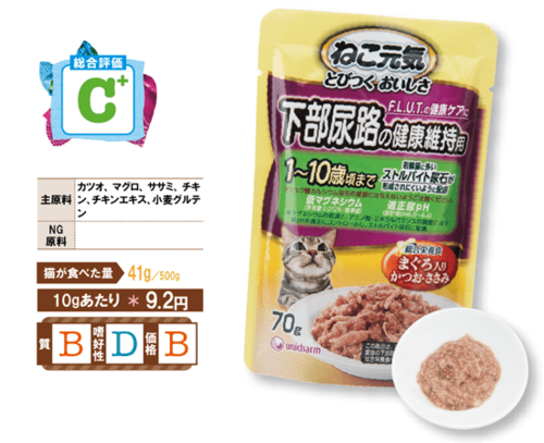 猫:ネコ:キャット:キャットフード:ウエット:ユニ・チャーム:ねこ元気 下部尿路の健康維持用 1～10歳頃まで まぐろ入りかつお・ささみ