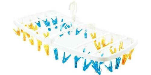 ダイソー:折りたたみ クリップハンガー 角型 52ピンチ:ランドリーグッズ