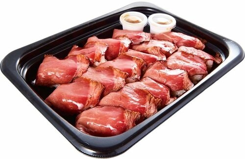 食生活♡♡ロピア「ローストビーフ寿司 トリュフ醤油添え」 ロピアの大盛りグルメおすすめ イメージ