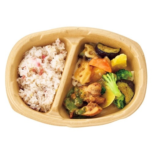 ワンプレート冷食おすすめ ニップン よくばり御膳 五穀梅ご飯と彩り野菜とバジルチキン イメージ2