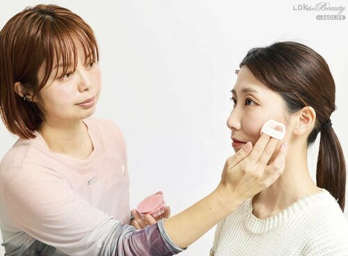 テスト1：仕上がり コーラルチークおすすめ イメージ