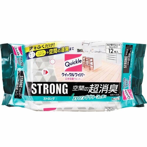  花王 クイックルワイパー 立体吸着ウエットシート STRONG 空間の超消臭 イメージ1