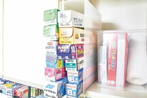 無印のファイルボックスは ラップの収納に最適です イメージ