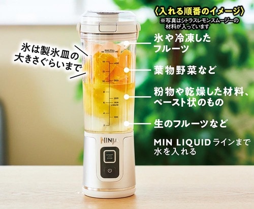 入れる順番のイメージ コンパクトミキサーおすすめ イメージ