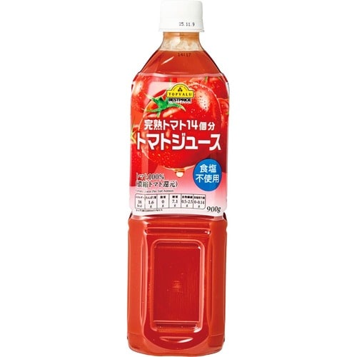 トマトジュースおすすめ トップバリュ 完熟トマト14個分トマトジュース 食塩不使用 イメージ