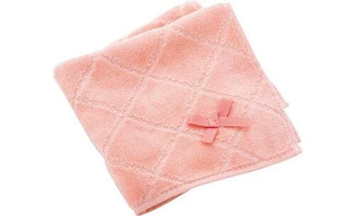 Francfranc:バロット ハンカチタオル ファッショナブル ホワイト／ハーリキンチェック ピンク:ハンカチ