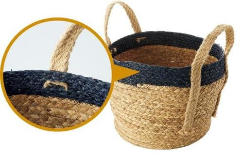 4位: 持ち手のケバケバが手入れしにくいニトリのラウンドバスケット イメージ