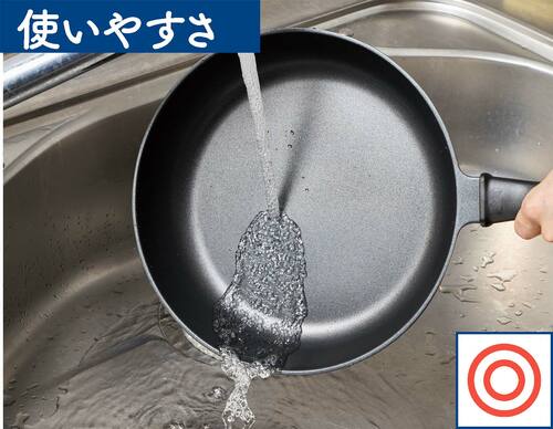 使いやすさ：水はけがよくて洗いやすい ガス火専用フライパンおすすめ イメージ