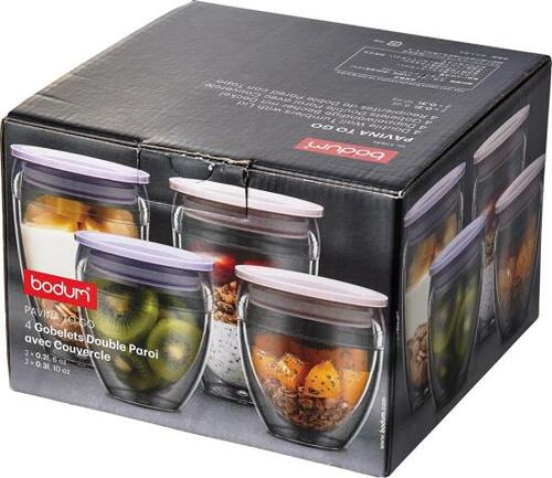 ガラスのような透明感に感動! ボダム「パヴィーナ トゥゴー 蓋つき 4個セット」 イメージ