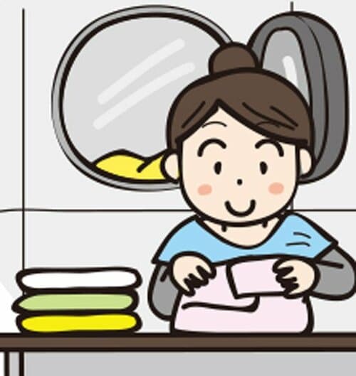 乾燥後は軽くたたんでから持ち帰るときれいに仕上がる! イメージ