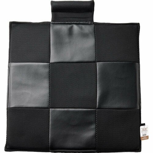 車用シートクッションおすすめ ビバホーム 低反発 レザーキルトクッション ブラック イメージ1