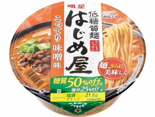 明星:低糖質麺 はじめ屋糖質 こってり味噌味:カップ麺