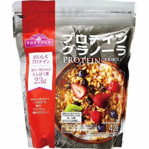高タンパク食品のおすすめおすすめ トップバリュ プロテイン グラノーラ イメージ1