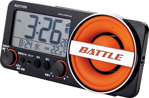 大音量目覚まし時計おすすめ RHYTHM 電波目覚まし時計フィットウェーブバトル230 イメージ1