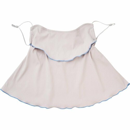 UVカットフェイスカバーおすすめ ニッセン ヤケタクナイノ冷感リブメロー フェイス&ネックカバー ライトグレー イメージ