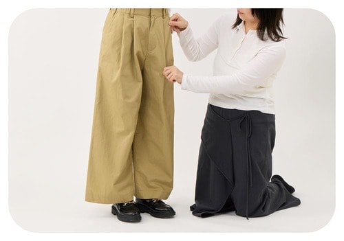 レディースワイドパンツのテスト方法 ワイドパンツおすすめ イメージ