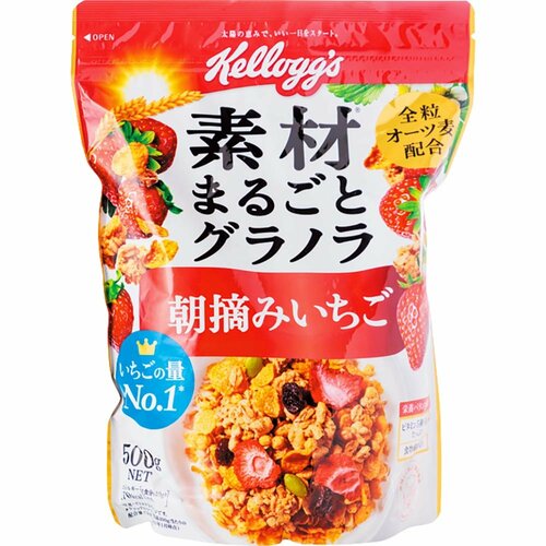 グラノーラおすすめ ケロッグ 素材まるごとグラノラ 朝摘みいちご イメージ1