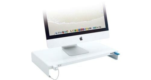 サンワサプライ:電源タップ＋USBポート付き机上ラックMR-LC203W:モニタ台