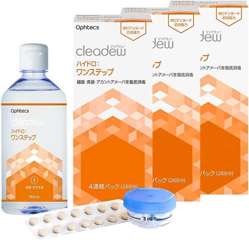 【コンタクト洗浄液】Cleadew「オフテクス クリアデューハイドロ:ワンステップ 28日分 4週間パック 360ml 3箱セット」 Amazonブラックフライデーセールアイテムおすすめ イメージ