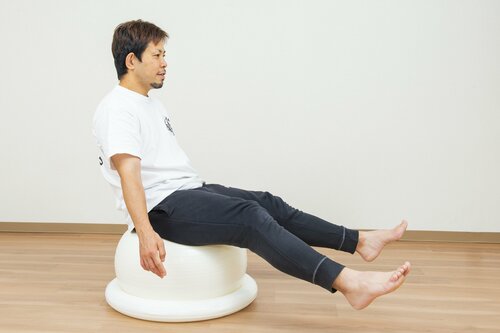 台座付きで安定感がある バランスボールおすすめ イメージ