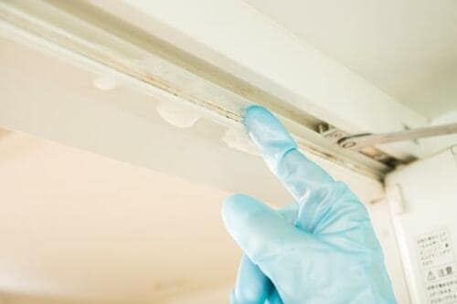 掃除ワザ2：細かいところは「手袋をした指」でなぞる イメージ