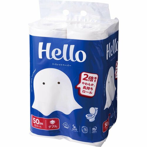 トイレットペーパーおすすめ ユニバーサル・ペーパー ハロー トイレットペーパー 2倍巻き 12ロール ダブル イメージ