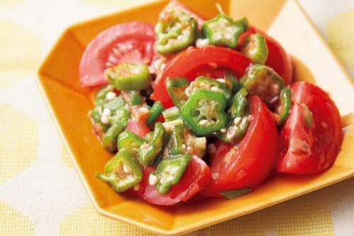 アレンジレシピ3：オクラトマト和え イメージ