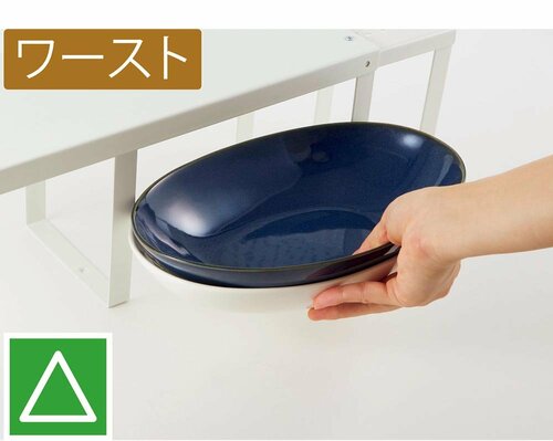 ポイント1:脚が両端だけだから置ける皿を選ばない イメージ