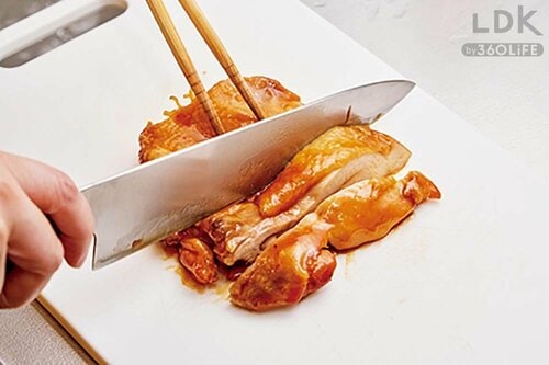 作り方3：お肉を取り出しお好みの厚さに切る イメージ