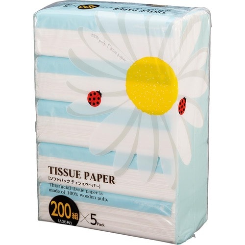 箱なしティッシュおすすめ アスト ソフトパック ティシュペーパー てんとう虫（デイジー） イメージ
