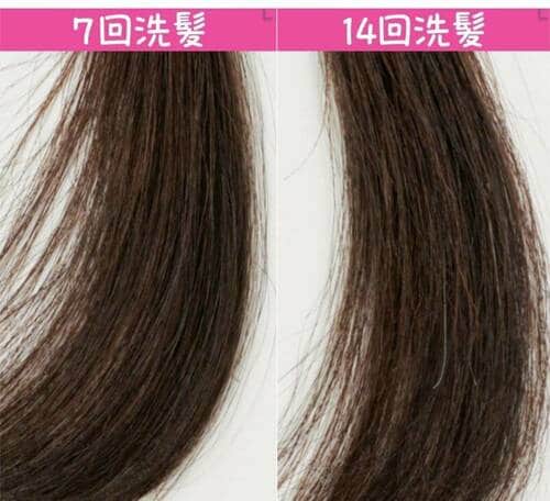 サロン ド プロ「泡のヘアカラー・エクストラリッチ(白髪用)/6」の洗髪後の色の変化(100%白髪)