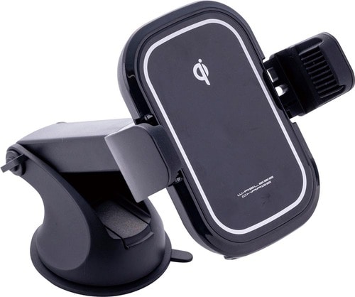 パネルタッチで開く カシムラ 「QI自動開閉ホルダー 手帳対応 キャパシタ付 15W 吸盤取り付け KW-23」 イメージ