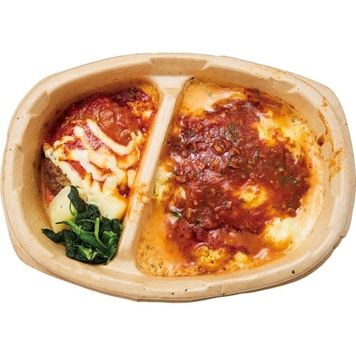 ワンプレート冷食おすすめ ニップン よくばりプレート 完熟トマトソースハンバーグ&ミラノ風ドリア イメージ2