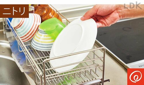 2:網の本数が多いと置きやすく小皿も落ちにくい 水切りラックおすすめ イメージ