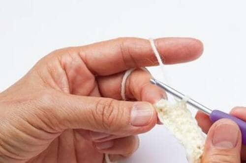 失敗しがちポイント1：細編み2段目の終わり イメージ