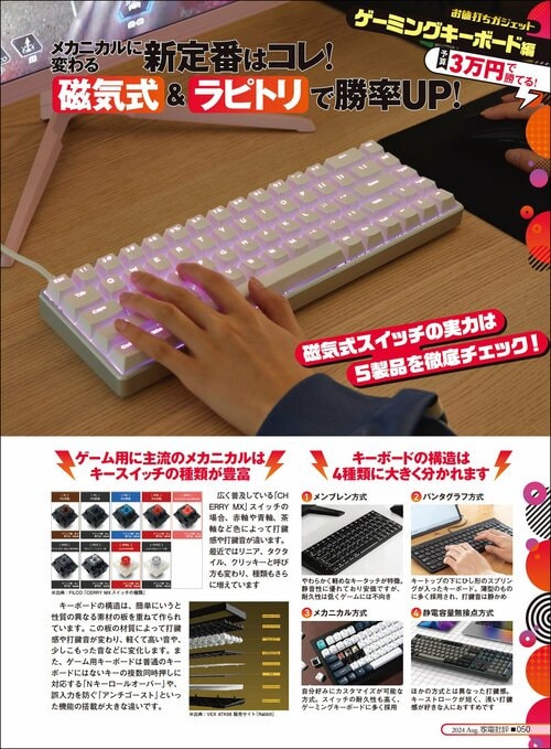 ゲーミングキーボードは話題の磁気式スイッチがアツい! 磁気式スイッチゲーミングキーボードおすすめ イメージ