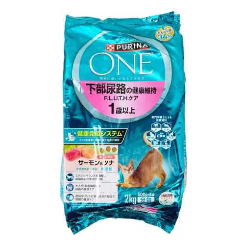 下部尿路ケア・キャットフードおすすめ ネスレ日本 ピュリナ ワン キャット ドライ 下部尿路の健康維持 F.L.U.T.H.ケア 1歳以上 サーモン&ツナ イメージ
