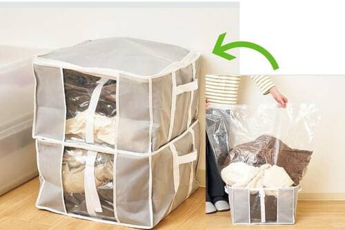 箱からたっぷり入れてもキレイにおさまる 衣類用圧縮袋おすすめ イメージ