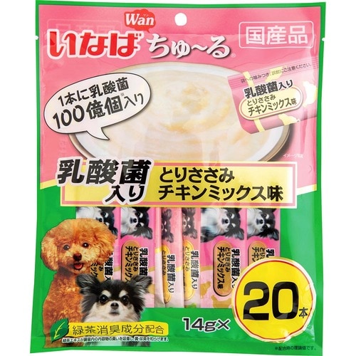 犬用おやつおすすめ いなばペットフード Wanちゅ〜る 乳酸菌入り とりささみ チキンミックス味 イメージ1