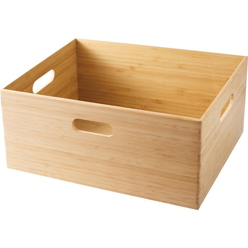 無印良品竹材アイテムおすすめ 無印良品 重なる竹材長方形ボックス 中 イメージ